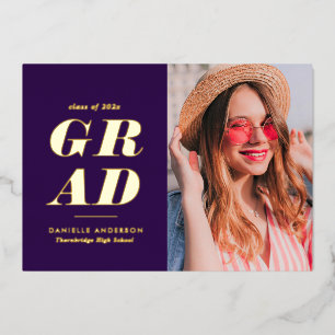 Goldfolie moderne Text lila Grad Ankündigung