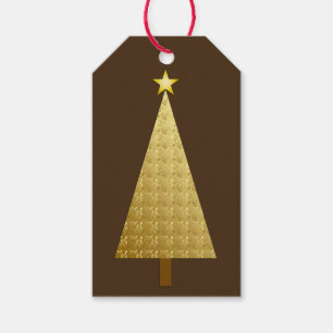 Goldfolie moderner Weihnachtsbaum Geschenkanhänger