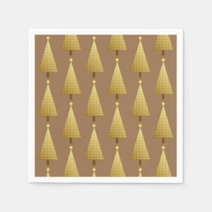 Goldfolie Moderner Weihnachtsbaum Papier Napkins Serviette