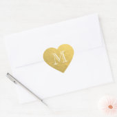 Goldfolie Monogram Heart Sticker (Umschlag)