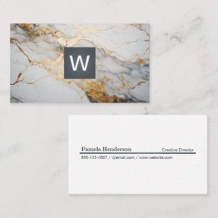 Goldfolie Monogramm Classic Visitenkarte