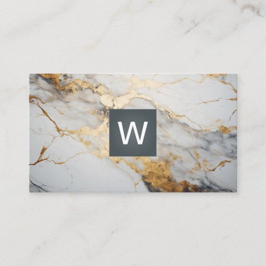 Goldfolie | Monogramm Classic Visitenkarte (Vorderseite)