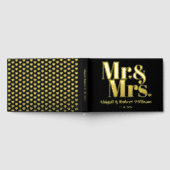 Goldfolie Mr. und Mrs. typografisch schwarze Hochz Gästebuch (Voll)