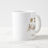 Goldfolie Nummer 1 Hubby Typografy Monogram Jumbo-Tasse (Vorderseite Rechts)