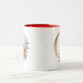 Goldfolie O Monogram Pine & Berry Weihnachten Zweifarbige Tasse (Mittel)