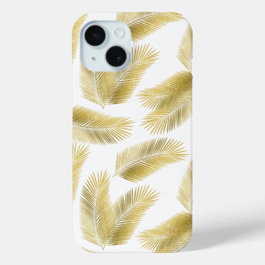 Goldfolie Palm Blätter Muster Case-Mate iPhone Hülle (Rückseite)
