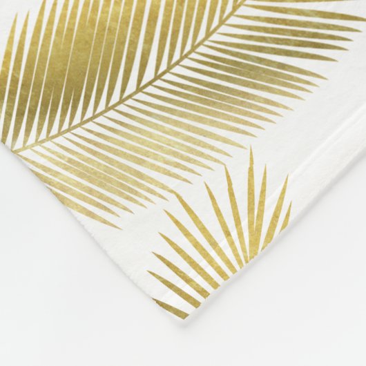 Goldfolie Palm Blätter Muster Fleecedecke (Ecke)