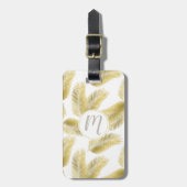 Goldfolie Palm Blätter Muster Gepäckanhänger (Vorderseite vertikal)