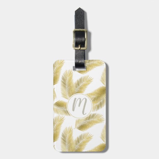 Goldfolie Palm Blätter Muster Gepäckanhänger (Vorderseite vertikal)