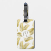 Goldfolie Palm Blätter Muster Gepäckanhänger (Rückseite vertikal)