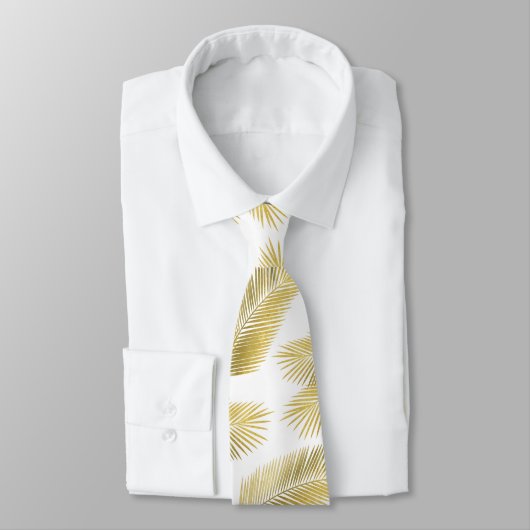 Goldfolie Palm Blätter Muster Krawatte (Gebunden)