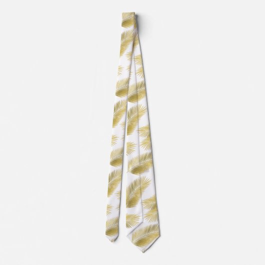 Goldfolie Palm Blätter Muster Krawatte (Rückseite)