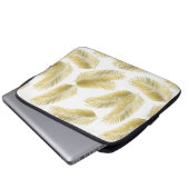 Goldfolie Palm Blätter Muster Laptopschutzhülle (Vorne Knopf)