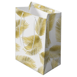 Goldfolie Palm Blätter Muster Mittlere Geschenktüte