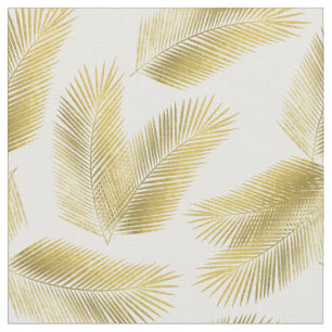 Goldfolie Palm Blätter Muster Stoff