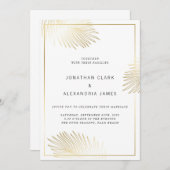 Goldfolie Palm Leaf Hochzeitseinladung Einladung (Vorne/Hinten)