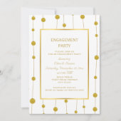 Goldfolie Perlen Moderne Hochzeitsfeier Einladung (Vorderseite)