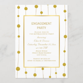 Goldfolie Perlen Moderne Hochzeitsfeier Einladung