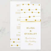 Goldfolie Perlen Moderne Hochzeitskarte Menükarte (Vorne/Hinten)