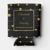 Goldfolie Perlen und Rahmen moderne schwarze Hochz Dosenkühler (Vorderseite)