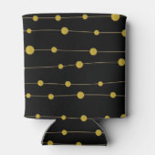 Goldfolie Perlen und Rahmen moderne schwarze Hochz Dosenkühler (Rückseite)