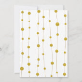 Goldfolie Perlen und Rahmen moderner Hochzeit Einladung (Rückseite)