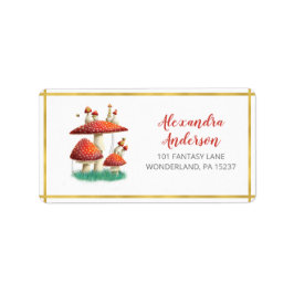 Goldfolie-Pilze & Bienen, Baby-Dusche-Adresse Adressaufkleber