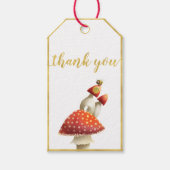 Goldfolie, Pilze & Bienen, Babydusche Geschenkanhänger (Vorderseite)