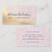 Goldfolie Pink Iridescent Calligraphy Visitenkarte (Vorne/Hinten)