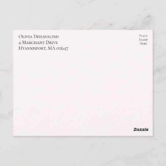 Goldfolie Pink Wasserfarben Save the Date Postkarte (Rückseite)