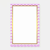 Goldfolie Pink Zickzack Zigzag Muster Post-it Klebezettel (Vorderseite)
