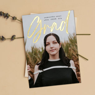 Goldfolie-Pinsel Grad moderne Fotoankündigung Folieneinladung