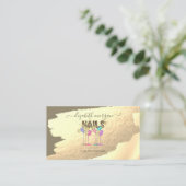 Goldfolie Pinselstrich Sparkle Nail Polnisch Visitenkarte (Stehend Vorderseite)