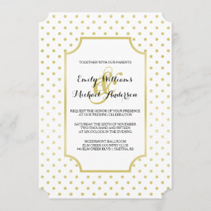 Goldfolie Polka-Dots Moderne Hochzeitseinladung Einladung