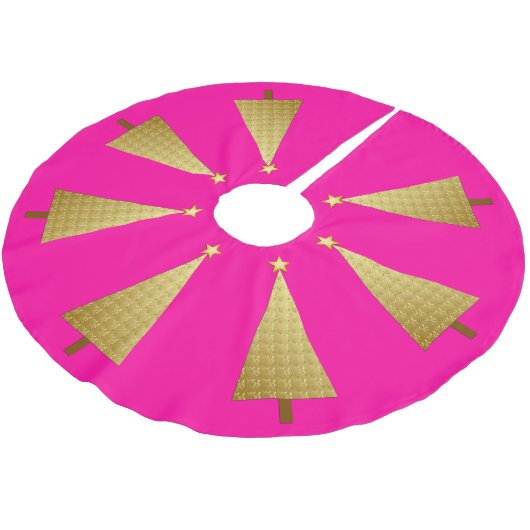 Goldfolie Polyester Weihnachtsbaumdecke (Schrägansicht)