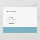 Goldfolie Polygon, Muscheln Hochzeit Speichern Sie Ankündigungspostkarte (Rückseite)