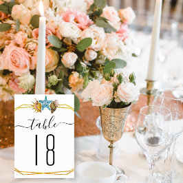 Goldfolie Polygon Muscheln Hochzeitsfeier Tischnum Tischnummer