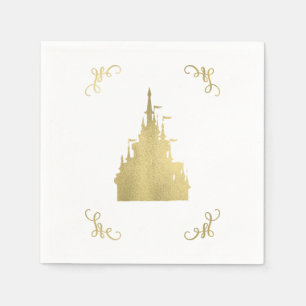 Goldfolie Prinzessin Flagge Schloss Märchenhochzei Serviette