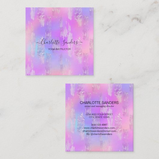 Goldfolie Quadratische Visitenkarte (Vorne/Hinten)