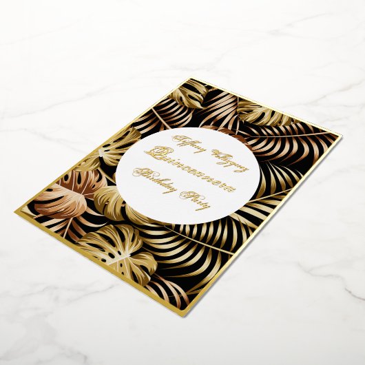 Goldfolie Quinceanera Einladung goldene Blätter (Gedreht)