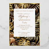 Goldfolie Quinceanera Einladung goldene Blätter (Rückseite)