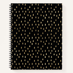 Goldfolie-Regentropfen-Muster-Notizbuch Notizblock