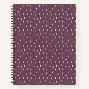 Goldfolie-Regentropfen-Muster-Notizbuch Notizblock