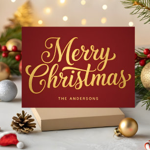 Goldfolie Retro Schrift Frohe Weihnachten