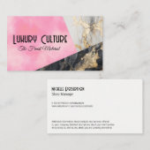 Goldfolie | Rosa Textur | Lux Visitenkarte (Vorne/Hinten)