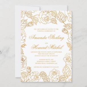 Goldfolie Rose schicke, moderne, elegante Hochzeit Einladung