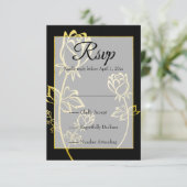 Goldfolie Rose Wasserzeichen-Hochzeit RSVP (Stehend Vorderseite)