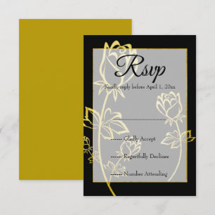 Goldfolie Rose Wasserzeichen-Hochzeit RSVP Karte