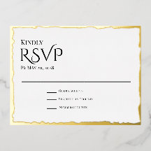 Goldfolie-RSVP-Karte mit unbeschnittenem Rand