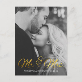 Goldfolie Save the Date Postkarte
